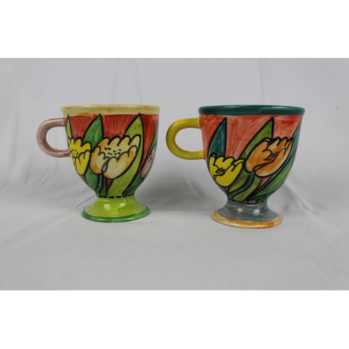 243 - CW Vintage Hand Painted Leg Mugs, 4.5'' inches tall, Mint Condition