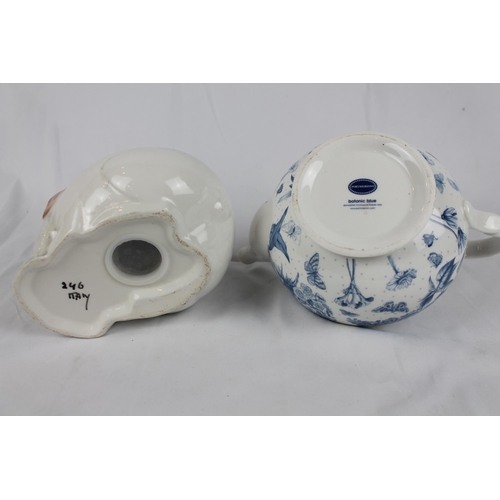 246 - Vintage Italian Ceramic Dog Moneybox, 6'' inches diameter ( 15cm), wita a Porcelain Tea Pot