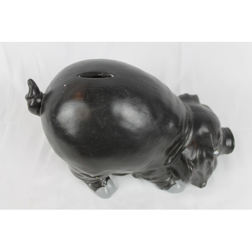 247 - Large Vintage  Hand Painted Piggy Bank, Really Large 14'' x 9'' inches, 36 x 13 cm ) possibly Cerami... 