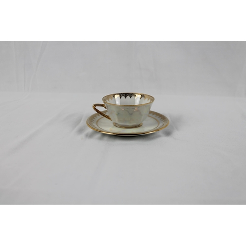 263 - Vintage French Limoge Cobalt Tea Cup , Saucer is 4 1/2 '' inches in diameter, 11.5cm