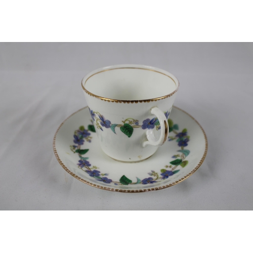 266 - Vintage Hand Painted tea Cup with Saucer, Saucer is 5 1/2 inches in diameter, 14cm, unknown pottery ... 