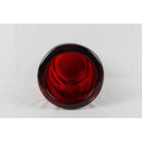 269 - Vintage Whitefriars Glass Ruby Red ''Knobbly'' Vase, Mid Century, Mint Condition, 10'' inches tall, ... 