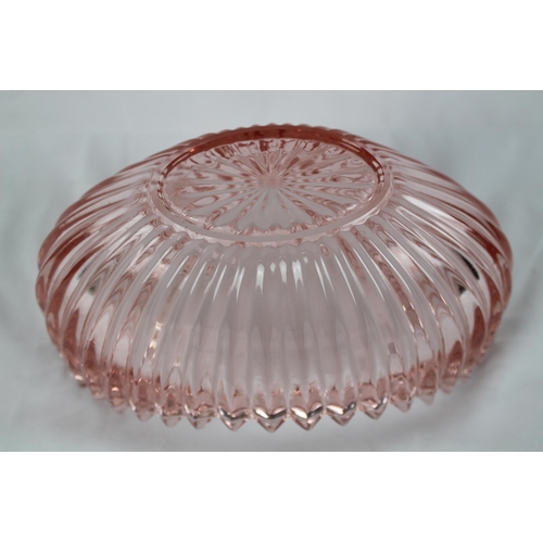 280 - Antique Sowerby Ellison Glass Works Ltd. 
Tyneside Glassware Preesed Pink Glass Vase/ Bowl, MInt Con... 