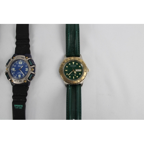 283 - Job Lot, Swarowski Optic Watch on Green Leather Strap, Citron and Hano Sports Watch.