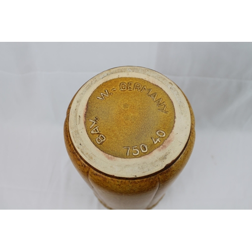 35 - Vintage Large West Germany Pottery Vase, 16'' inches ( 41cm), and diameter is 5 and 1/2'' inches (14... 