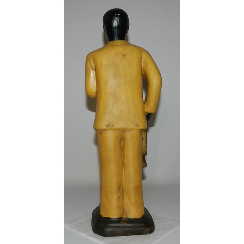 440 - Two Large Resin Statues and A African Wizard Wand 16'' Inches.