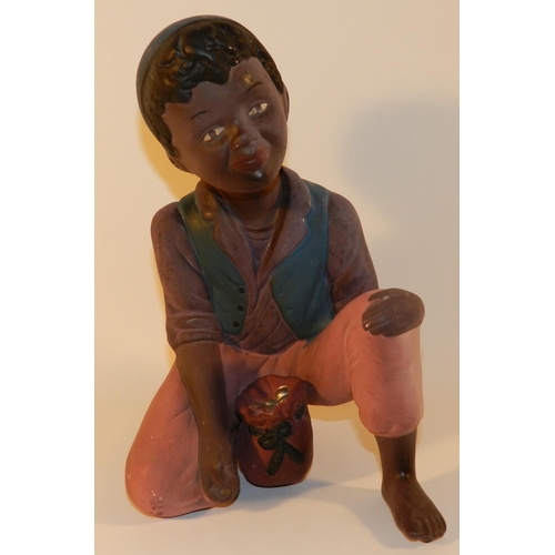 440 - Two Large Resin Statues and A African Wizard Wand 16'' Inches.