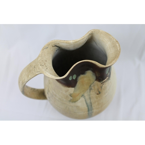 7 - Very Large 1930's Vintage Art Pottery ceramic Jug/Pitcher , Stoneware, 9'' inches tall ( 23cm), diam... 