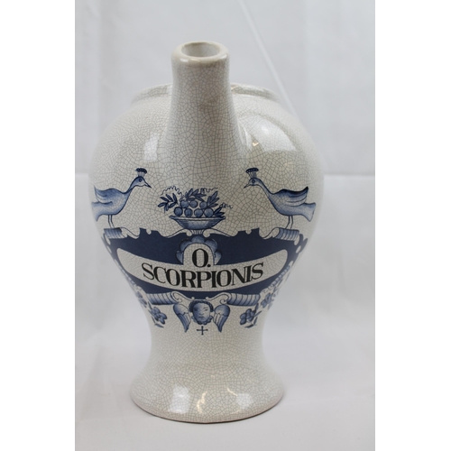 10 - Antique Italian Apothecary Sirup/Oil Jar, 9'' inches Tall (n 23cm)