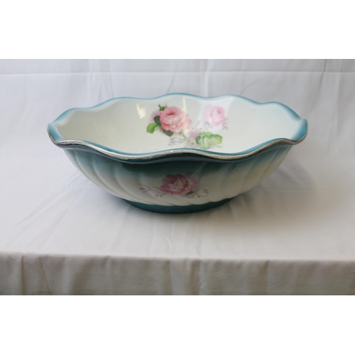 22 - Vintage Rose Washing Bowl, No hallmarks , 16'' inches in diameter ( 41cm)