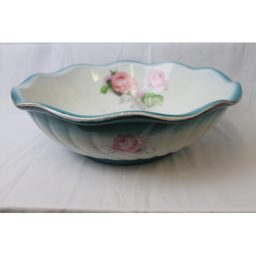 22 - Vintage Rose Washing Bowl, No hallmarks , 16'' inches in diameter ( 41cm)