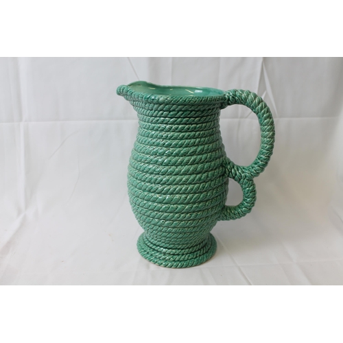 26 - Govacroft Scottish Pottery Green Rope Jug , 10'' inches (25cm) Tall