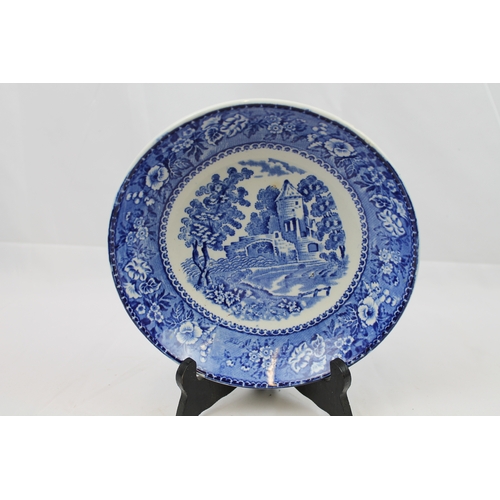 27 - Royal Staffordshire Burslem Yedoo Bowl, Blue Oriental Scene , 8 and 1/2'' inches in diameter ( 21.6c... 