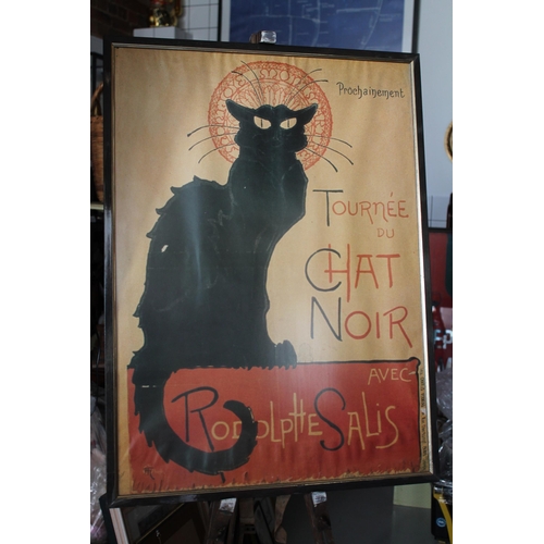 28 - Vintage Poster '' Tournee du chat Noir'' Framed and glazed , 83 x 61cm