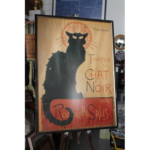 28 - Vintage Poster '' Tournee du chat Noir'' Framed and glazed , 83 x 61cm