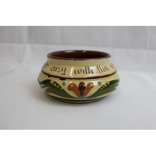 43 - Vintage Longpark Torquay Motto Ware Sugar Bowl ( Scandy ''be Aisy With Tha Sugar'' ) Mint Condition ... 