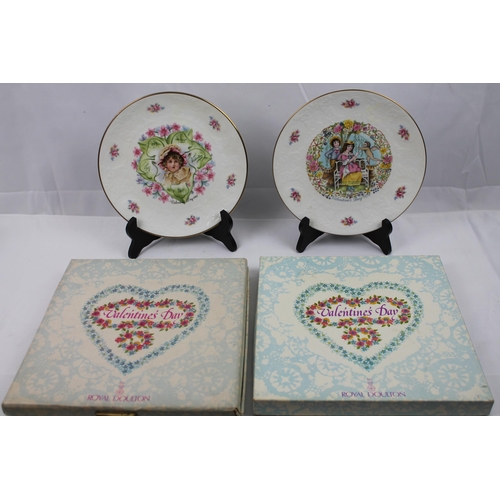 50 - Two Royal Dulton Valentines Plates, In box, 8 1/2'' inches in diameter, 21cm