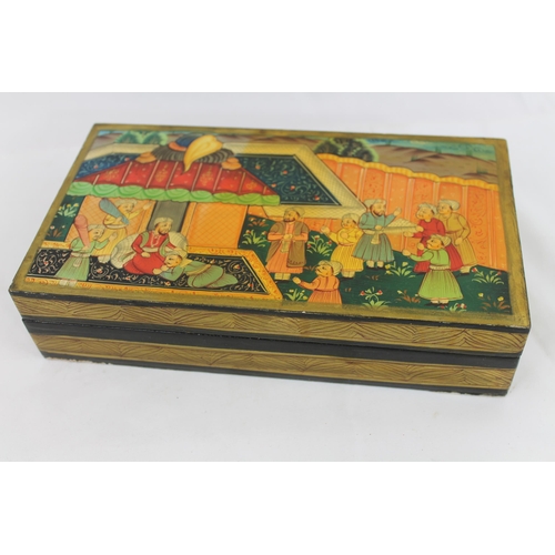 8 - Vintage Hand Painted Jewelry Box, 23 x 13 x 5.5cm