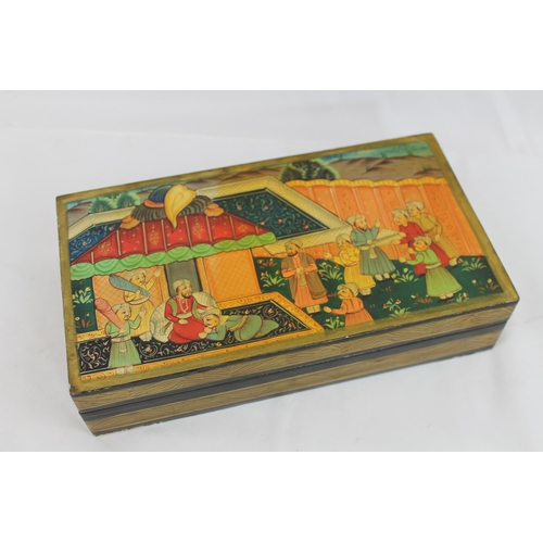 8 - Vintage Hand Painted Jewelry Box, 23 x 13 x 5.5cm