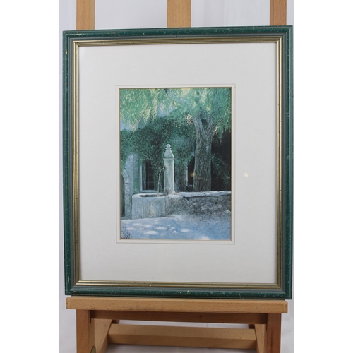 10 - Vintage Munzfeld Print of a Well in Green Forest , Bilder im Grunen Holz , 32 x 37cm