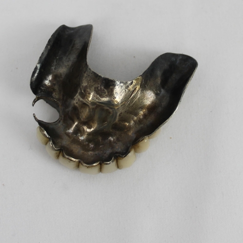 15 - White Metal Antique Denture , Mint Condition