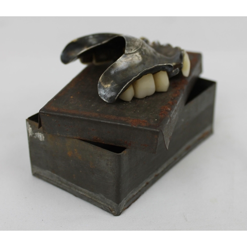 15 - White Metal Antique Denture , Mint Condition