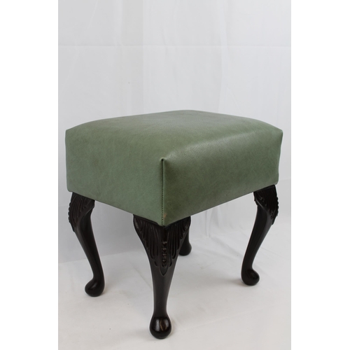 43 - Queen Ann Style Stool 33cm tall, 25 x 33cm