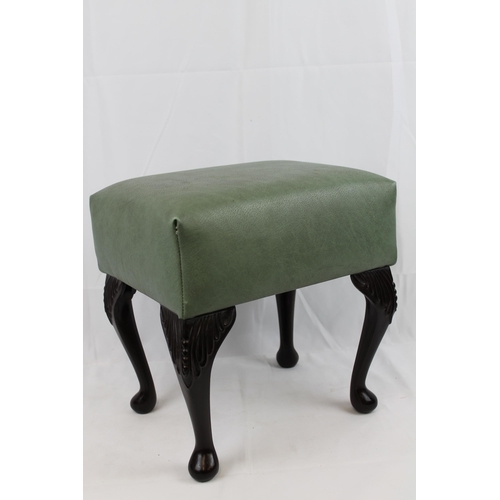 43 - Queen Ann Style Stool 33cm tall, 25 x 33cm