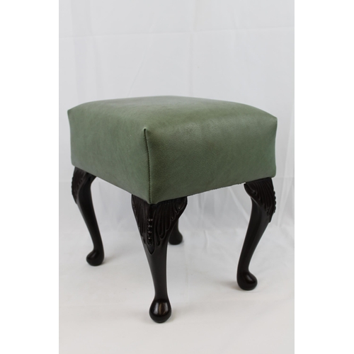 43 - Queen Ann Style Stool 33cm tall, 25 x 33cm