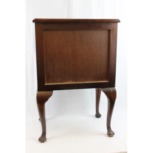 49 - Small Mahogany Three Drawer Chest on Legs , 68cm tall , 44 x 33 cm