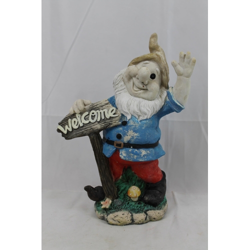 63 - Garden Gnome Statue , 29.5cm tall