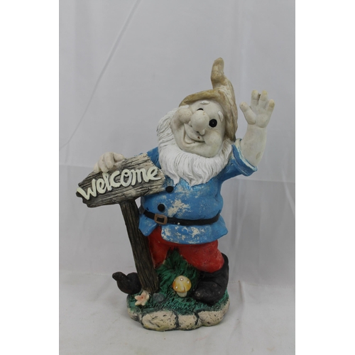 63 - Garden Gnome Statue , 29.5cm tall