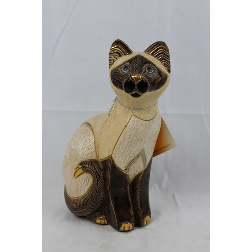 66 - De Rosa Rinconada,No. 134,Ceramic Cat Statue with Tags and certificate in Mint Condition, 26cm tall