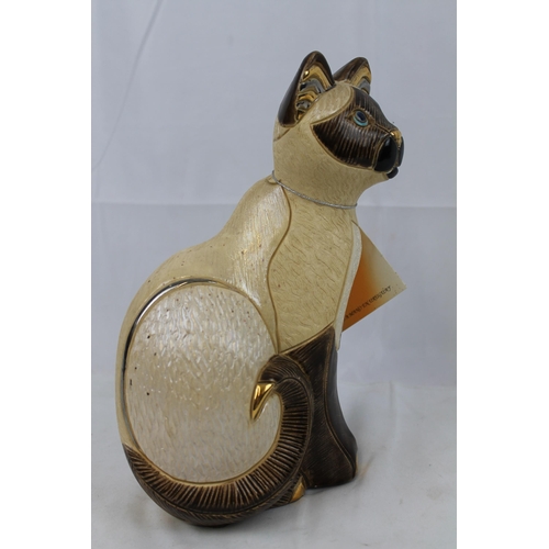 66 - De Rosa Rinconada,No. 134,Ceramic Cat Statue with Tags and certificate in Mint Condition, 26cm tall