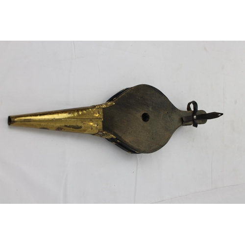 68 - Vintage Embossed Hammered Brass Bellows Fire Blower , 43 cm