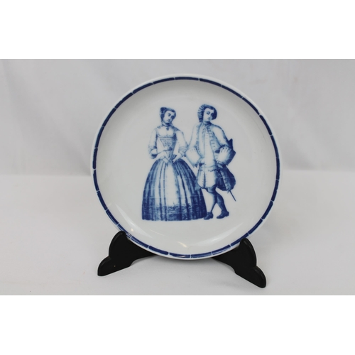 82 - Vintage Portugal Whit Blur Plates China Delft Pair Plate 1980's ,12 cm in diameter