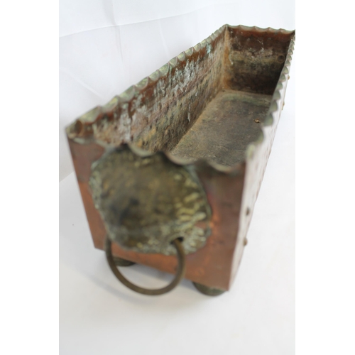 117 - Antique Victorian Quality Copper Planter cca 1910 , 43 x 12 x 10 cm