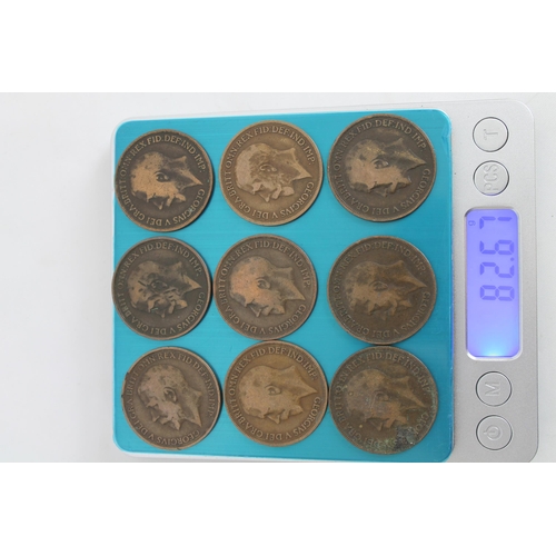 119 - 1911 - 1919 One Penny Collection ( 9 pieces )  