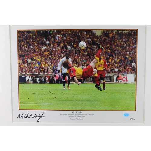 122 - Nick Wright, Wembley 1999, 33/75 ,Signed, football memorabilia, 57 x 47 cm