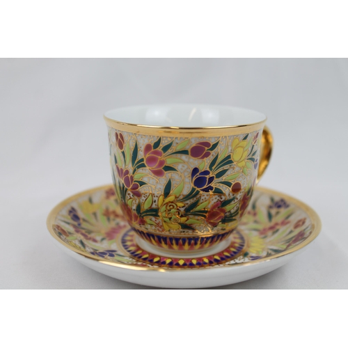 150 - Thailand hand Painted Porcelain Tea Cup and Saucer