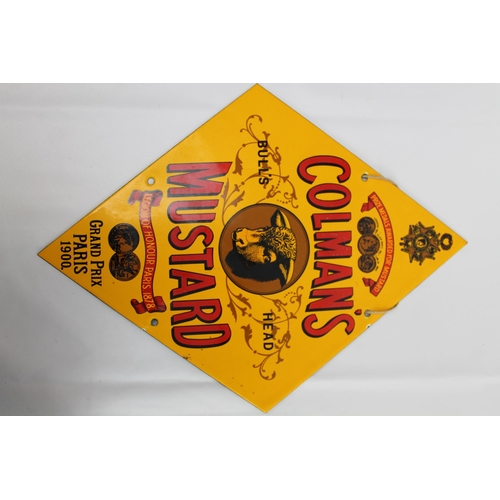 177 - Vintage Enamel Sign Colmans Mustard, 34 x 26cm