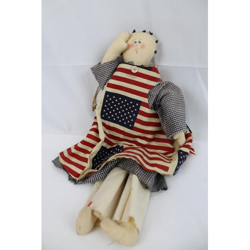 179 - Vintage Hand Made American Doll, 37 cm tall