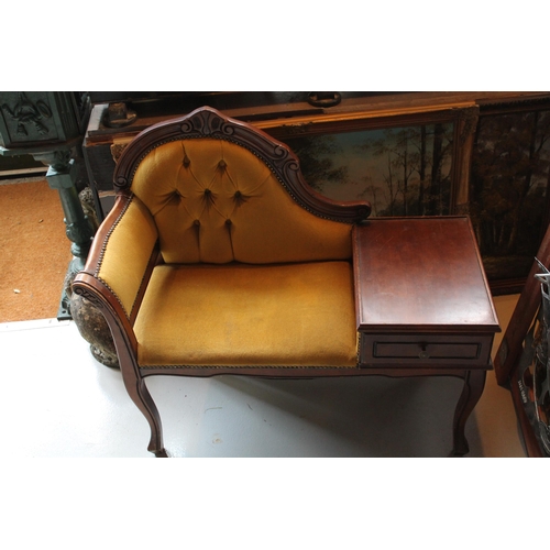 196 - Vintage Telephone Bench , 94l x 85 h x 45 d, ( seat h is 42 cm)