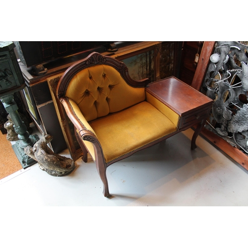 196 - Vintage Telephone Bench , 94l x 85 h x 45 d, ( seat h is 42 cm)