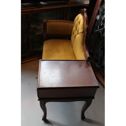 196 - Vintage Telephone Bench , 94l x 85 h x 45 d, ( seat h is 42 cm)