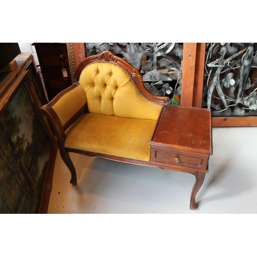 196 - Vintage Telephone Bench , 94l x 85 h x 45 d, ( seat h is 42 cm)