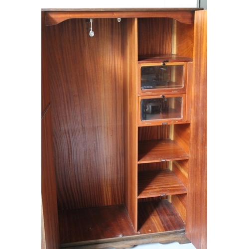 202 - Small Wooden Wardrobe with Key in soilid and mint condition , 154 h x 92 w x 46cm