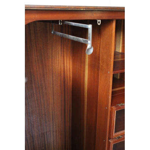 202 - Small Wooden Wardrobe with Key in soilid and mint condition , 154 h x 92 w x 46cm