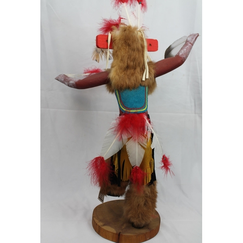 221 - Very Large Vintage Red Tail Hawk, Kachina Doll, 55 cm tall