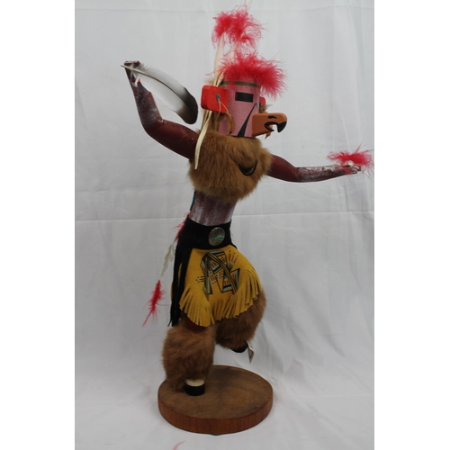 221 - Very Large Vintage Red Tail Hawk, Kachina Doll, 55 cm tall